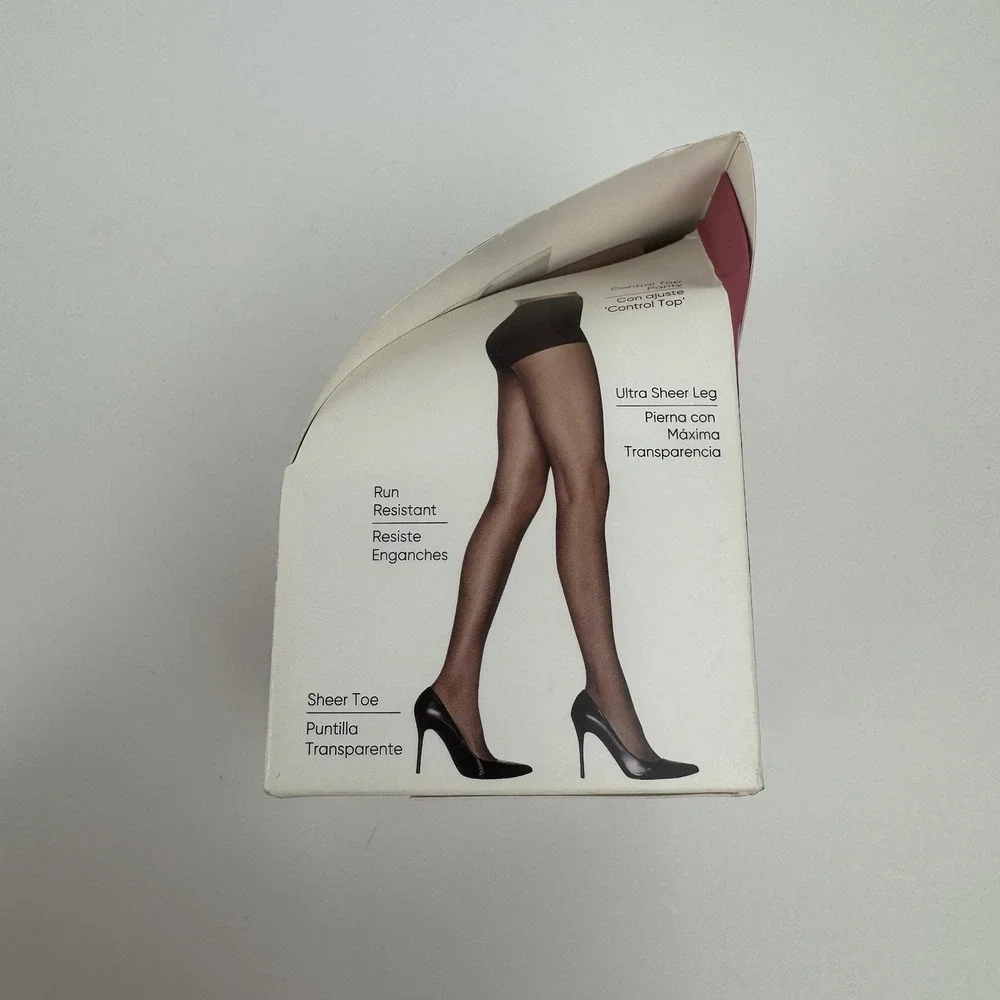 L'eggs Silken Mist Control Top Pantyhose Nude Sz Q 2-Pair New